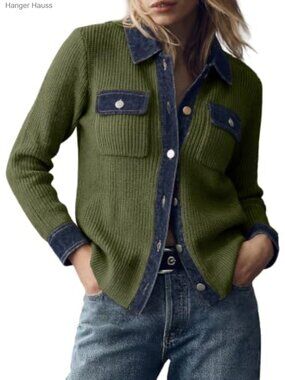 Waffle Knit Button Down Cardigan Sweater Oversized Fall Layer